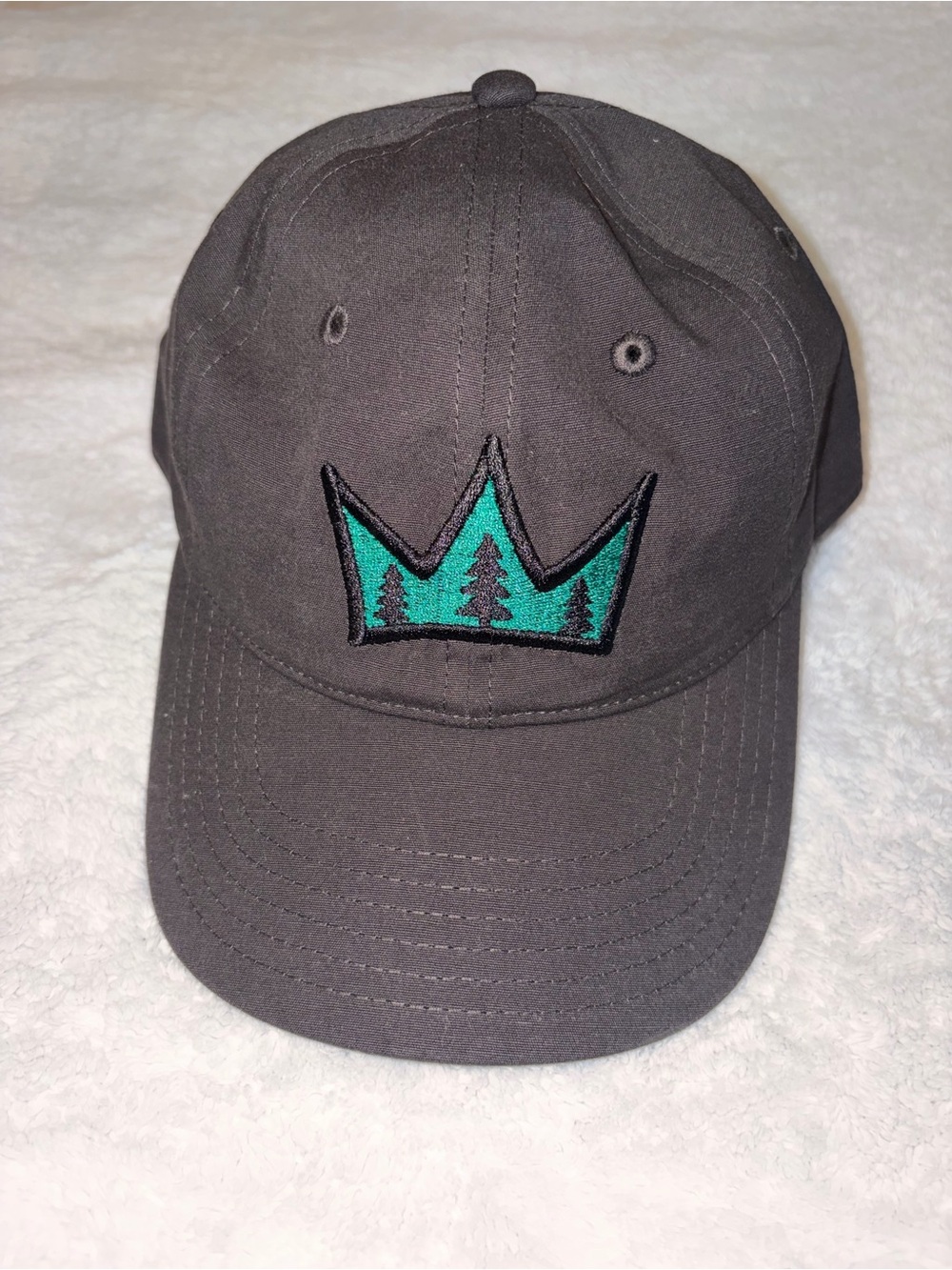 As Colour Dark Gray Unisex Baseball Cap with Green Crown Tree Patch